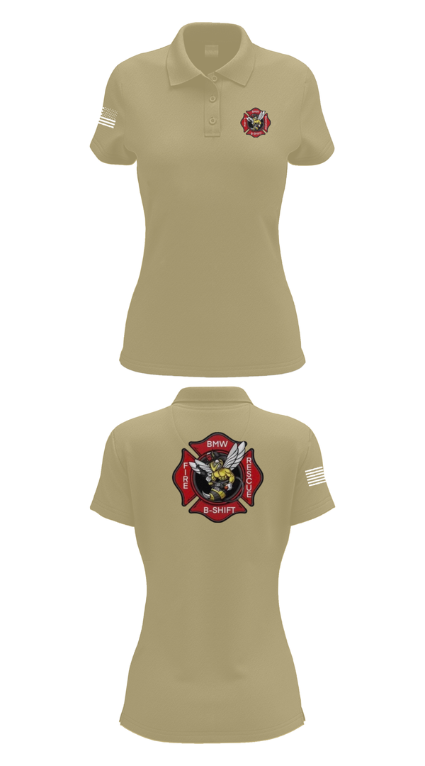 Womens Short Sleeve Performance Polo, B-Shift, Fire Department, Teamtime, Team time, sublimation, custom sports apparel, team uniforms, spirit wear, spiritwear, sports uniforms, custom shirts, team store, custom team store, fundraiser sports, apparel fundraiser