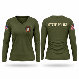 Womens Long Sleeve Vneck Shirt, MACS, Police, Teamtime, Team time, sublimation, custom sports apparel, team uniforms, spirit wear, spiritwear, sports uniforms, custom shirts, team store, custom team store, fundraiser sports, apparel fundraiser
