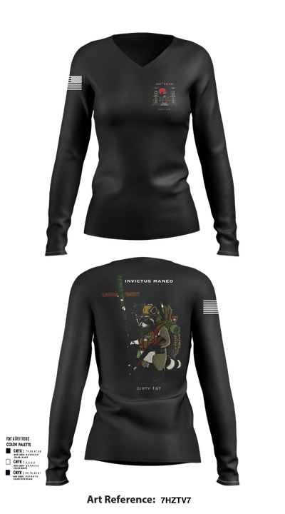 441st Engineer Company 97843489 Women's Long Sleeve V-neck Shirt - 110