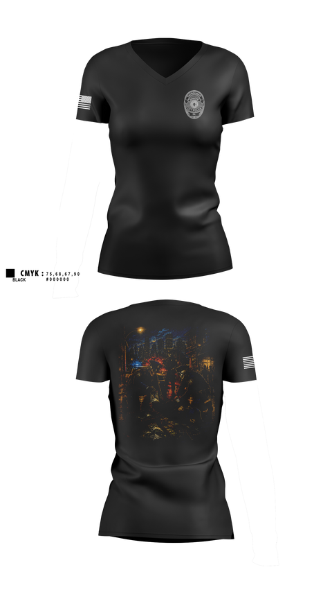 Womens Short Sleeve Vneck Shirt, Shamokin City Police, Police, Teamtime, Team time, sublimation, custom sports apparel, team uniforms, spirit wear, spiritwear, sports uniforms, custom shirts, team store, custom team store, fundraiser sports, apparel fundraiser