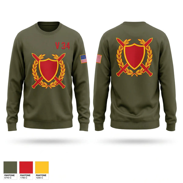 Crew Neck Sweatshirt, V 3/4, Marines, Teamtime, Team time, sublimation, custom sports apparel, team uniforms, spirit wear, spiritwear, sports uniforms, custom shirts, team store, custom team store, fundraiser sports, apparel fundraiser