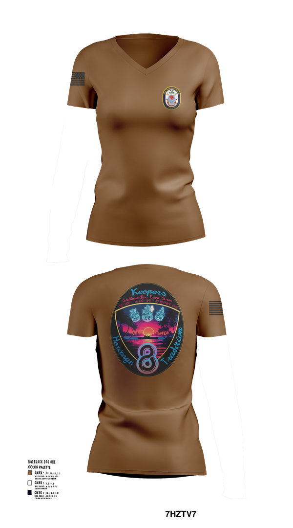 Womens Short Sleeve Vneck Shirt, USS Bougainville CPO, , Teamtime, Team time, sublimation, custom sports apparel, team uniforms, spirit wear, spiritwear, sports uniforms, custom shirts, team store, custom team store, fundraiser sports, apparel fundraiser