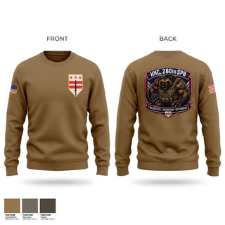 Crew Neck Sweatshirt, HHC, 260th SPB, Army, Teamtime, Team time, sublimation, custom sports apparel, team uniforms, spirit wear, spiritwear, sports uniforms, custom shirts, team store, custom team store, fundraiser sports, apparel fundraiser