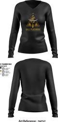 Ball Placement Women's Long Sleeve V-neck Shirt - 1