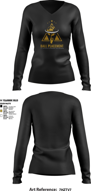 Womens Long Sleeve Vneck Shirt, Ball Placement, Men's Basketball, Teamtime, Team time, sublimation, custom sports apparel, team uniforms, spirit wear, spiritwear, sports uniforms, custom shirts, team store, custom team store, fundraiser sports, apparel fundraiser