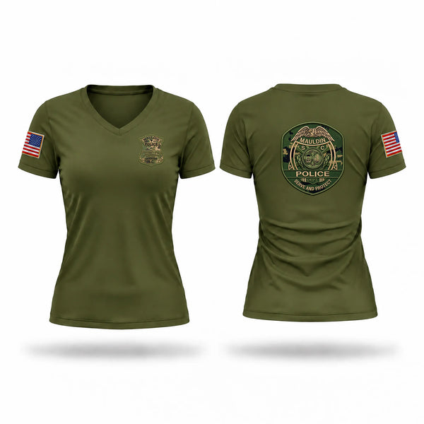 Mauldin Police Department Women's Short Sleeve V-neck Shirt - 1