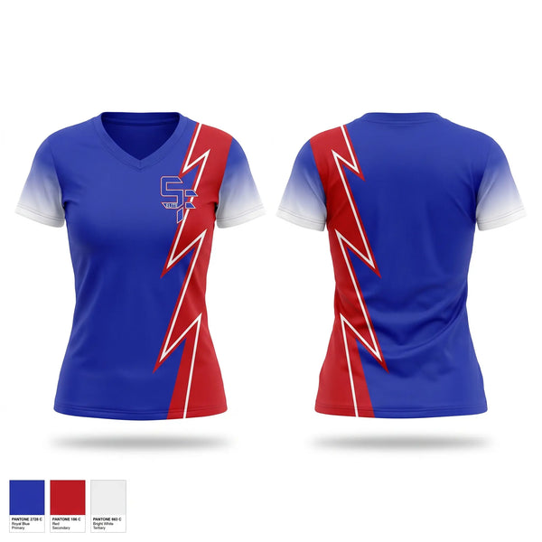 Womens Short Sleeve Vneck Shirt, SF Elite, Baseball, Teamtime, Team time, sublimation, custom sports apparel, team uniforms, spirit wear, spiritwear, sports uniforms, custom shirts, team store, custom team store, fundraiser sports, apparel fundraiser