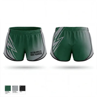Womens Shorts, Ocean Breeze Wave Runners, Track & Field, Teamtime, Team time, sublimation, custom sports apparel, team uniforms, spirit wear, spiritwear, sports uniforms, custom shirts, team store, custom team store, fundraiser sports, apparel fundraiser