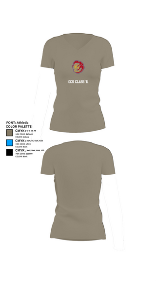Womens Short Sleeve Vneck Shirt, OCS Class 71, , Teamtime, Team time, sublimation, custom sports apparel, team uniforms, spirit wear, spiritwear, sports uniforms, custom shirts, team store, custom team store, fundraiser sports, apparel fundraiser