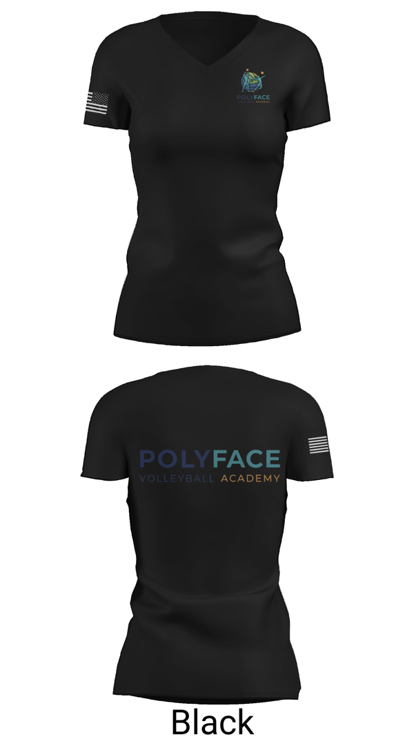 Womens Short Sleeve Vneck Shirt, PolyFace Volleyball Academy, Women's Volleyball, Teamtime, Team time, sublimation, custom sports apparel, team uniforms, spirit wear, spiritwear, sports uniforms, custom shirts, team store, custom team store, fundraiser sports, apparel fundraiser