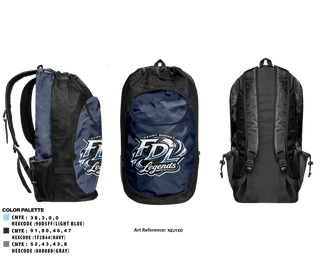 Gear Bag, Fort Dodge Legends, Baseball, Teamtime, Team time, sublimation, custom sports apparel, team uniforms, spirit wear, spiritwear, sports uniforms, custom shirts, team store, custom team store, fundraiser sports, apparel fundraiser