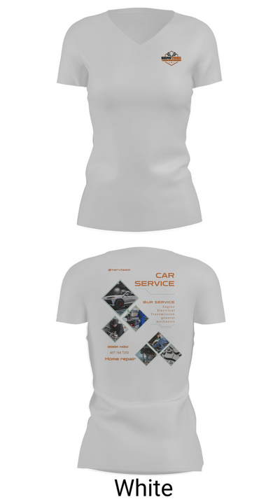 Servteem automotive group llc 15199320 Women's Short Sleeve V-neck Shirt - 19