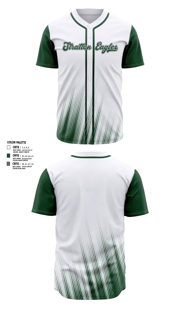 Full Button Baseball Jersey, Stratton Eagles, Baseball, Teamtime, Team time, sublimation, custom sports apparel, team uniforms, spirit wear, spiritwear, sports uniforms, custom shirts, team store, custom team store, fundraiser sports, apparel fundraiser