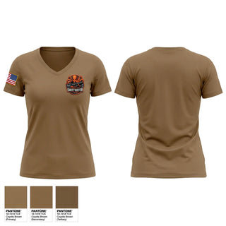 Womens Short Sleeve Vneck Shirt, Reeves County ESD 1, Fire Department, Teamtime, Team time, sublimation, custom sports apparel, team uniforms, spirit wear, spiritwear, sports uniforms, custom shirts, team store, custom team store, fundraiser sports, apparel fundraiser