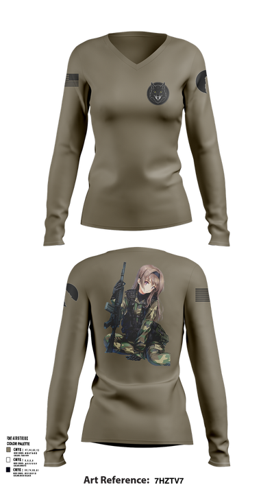 The House of Wolves 15600458 Women's Long Sleeve V-neck Shirt - 21