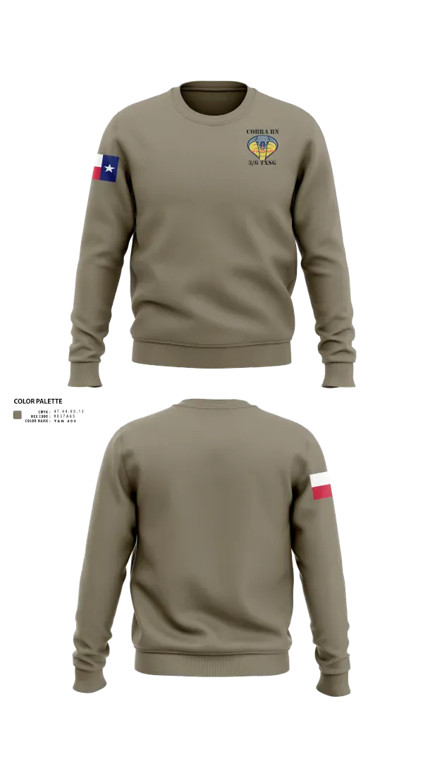 Crew Neck Sweatshirt, 3BN/6BDE Cobras, Army, Teamtime, Team time, sublimation, custom sports apparel, team uniforms, spirit wear, spiritwear, sports uniforms, custom shirts, team store, custom team store, fundraiser sports, apparel fundraiser