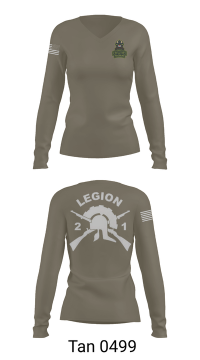 2-1 21461716 Women's Long Sleeve V-neck Shirt - 77