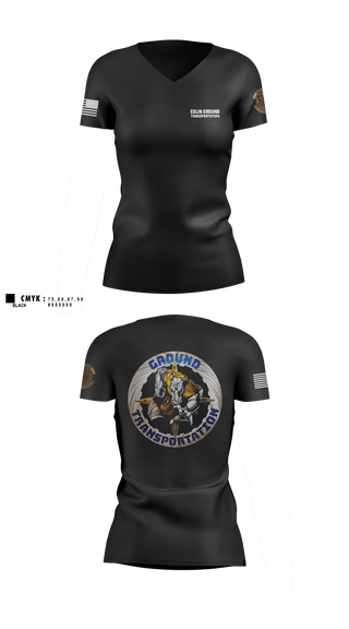 Womens Short Sleeve Vneck Shirt, 96 LRS Ground Transportation, Air Force, Teamtime, Team time, sublimation, custom sports apparel, team uniforms, spirit wear, spiritwear, sports uniforms, custom shirts, team store, custom team store, fundraiser sports, apparel fundraiser