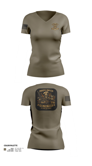 Womens Short Sleeve Vneck Shirt, 880th QM CO, Army, Teamtime, Team time, sublimation, custom sports apparel, team uniforms, spirit wear, spiritwear, sports uniforms, custom shirts, team store, custom team store, fundraiser sports, apparel fundraiser