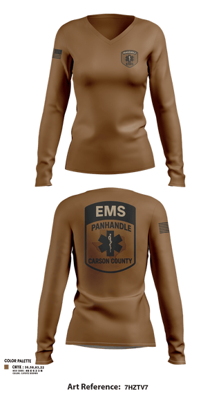 Womens Long Sleeve Vneck Shirt, Panhandle EMSPanhandle EMS, Fire Department, Teamtime, Team time, sublimation, custom sports apparel, team uniforms, spirit wear, spiritwear, sports uniforms, custom shirts, team store, custom team store, fundraiser sports, apparel fundraiser