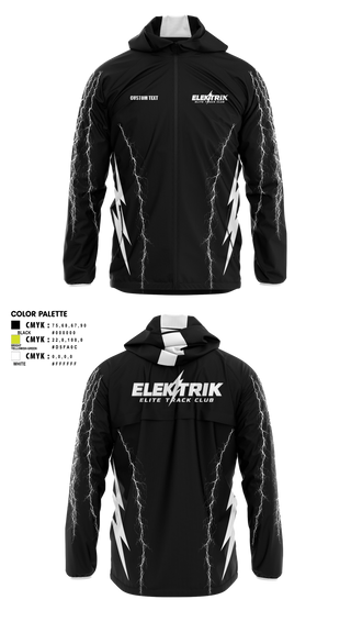 Windbreaker, ELEKTRIK ELITE TRACK CLUB, Track & Field, Teamtime, Team time, sublimation, custom sports apparel, team uniforms, spirit wear, spiritwear, sports uniforms, custom shirts, team store, custom team store, fundraiser sports, apparel fundraiser