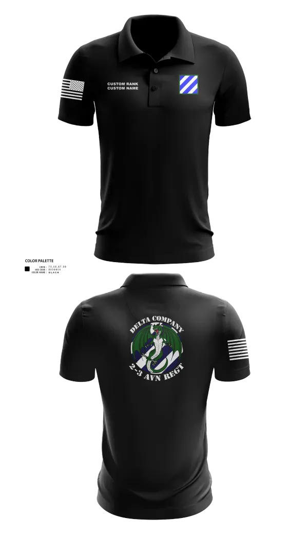 Short Sleeve Performance Polo, D Co. 2-3 AVN REGT “Dragons”, Army, Teamtime, Team time, sublimation, custom sports apparel, team uniforms, spirit wear, spiritwear, sports uniforms, custom shirts, team store, custom team store, fundraiser sports, apparel fundraiser