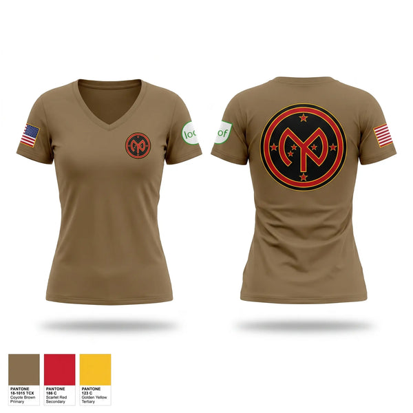 Womens Short Sleeve Vneck Shirt, A Co, 1-69th IN, National Guard, Teamtime, Team time, sublimation, custom sports apparel, team uniforms, spirit wear, spiritwear, sports uniforms, custom shirts, team store, custom team store, fundraiser sports, apparel fundraiser