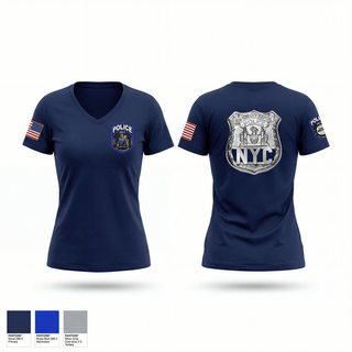 Womens Short Sleeve Vneck Shirt, NYHP - NYCs Courageous, Police, Teamtime, Team time, sublimation, custom sports apparel, team uniforms, spirit wear, spiritwear, sports uniforms, custom shirts, team store, custom team store, fundraiser sports, apparel fundraiser