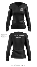 Grand Island Police Department 91612603 Women's Long Sleeve V-neck Shirt - 34
