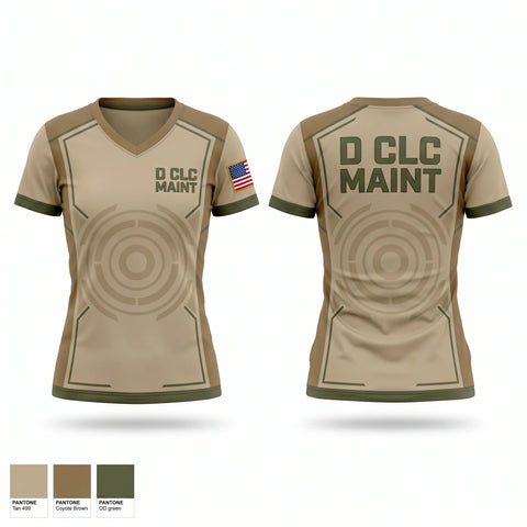 Womens Short Sleeve Vneck Shirt, D CLC MAINT, Army, Teamtime, Team time, sublimation, custom sports apparel, team uniforms, spirit wear, spiritwear, sports uniforms, custom shirts, team store, custom team store, fundraiser sports, apparel fundraiser