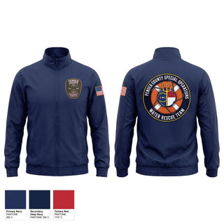 Windbreaker, Pender county swiftwater, Fire Department, Teamtime, Team time, sublimation, custom sports apparel, team uniforms, spirit wear, spiritwear, sports uniforms, custom shirts, team store, custom team store, fundraiser sports, apparel fundraiser