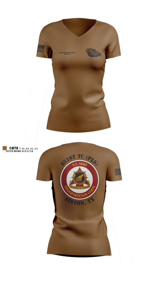 Womens Short Sleeve Vneck Shirt, 851st Transportation Company, Army, Teamtime, Team time, sublimation, custom sports apparel, team uniforms, spirit wear, spiritwear, sports uniforms, custom shirts, team store, custom team store, fundraiser sports, apparel fundraiser