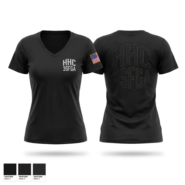 Womens Short Sleeve Vneck Shirt, HHC 3SFG, Army, Teamtime, Team time, sublimation, custom sports apparel, team uniforms, spirit wear, spiritwear, sports uniforms, custom shirts, team store, custom team store, fundraiser sports, apparel fundraiser