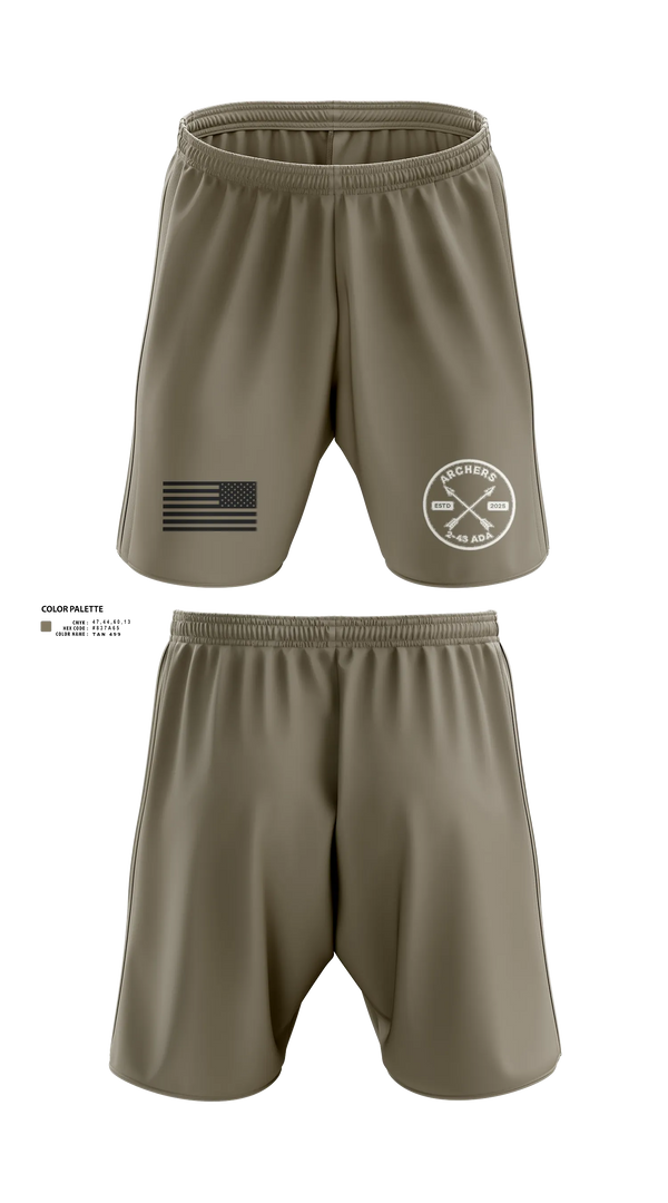 Athletic Shorts With Pockets, A/2-43 ADA, Army, Teamtime, Team time, sublimation, custom sports apparel, team uniforms, spirit wear, spiritwear, sports uniforms, custom shirts, team store, custom team store, fundraiser sports, apparel fundraiser