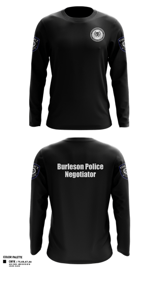 Long Sleeve Performance Shirt, Burleson Police Department Crisis Negotiation Team, Police, Teamtime, Team time, sublimation, custom sports apparel, team uniforms, spirit wear, spiritwear, sports uniforms, custom shirts, team store, custom team store, fundraiser sports, apparel fundraiser