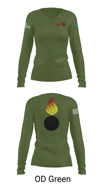 RTS-M FT. HOOD 77686881 Women's Long Sleeve V-neck Shirt - 57