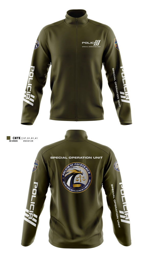 Fleece Jacket, Inteligencia criminal, Police, Teamtime, Team time, sublimation, custom sports apparel, team uniforms, spirit wear, spiritwear, sports uniforms, custom shirts, team store, custom team store, fundraiser sports, apparel fundraiser