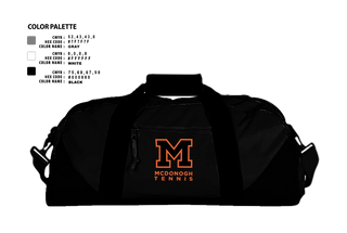 Duffle Bag, Mcdonogh Girls Tennis, Tennis, Teamtime, Team time, sublimation, custom sports apparel, team uniforms, spirit wear, spiritwear, sports uniforms, custom shirts, team store, custom team store, fundraiser sports, apparel fundraiser