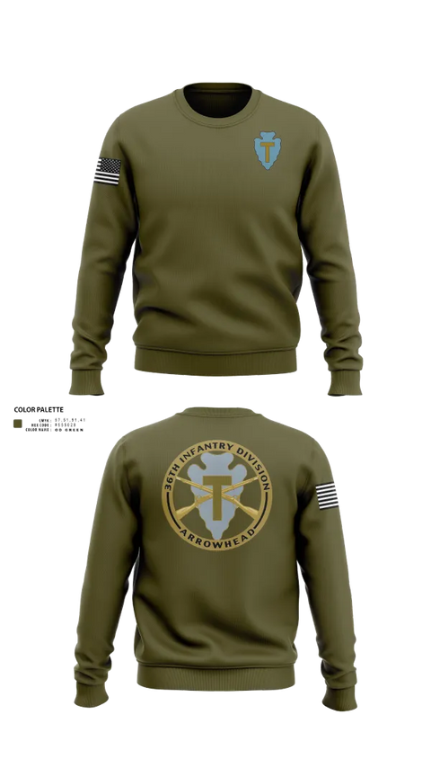 Crew Neck Sweatshirt, 36th Infantry Division A Co 1-141, , Teamtime, Team time, sublimation, custom sports apparel, team uniforms, spirit wear, spiritwear, sports uniforms, custom shirts, team store, custom team store, fundraiser sports, apparel fundraiser
