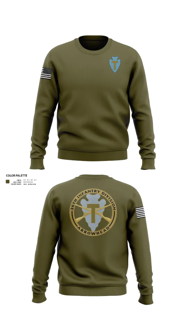 Crew Neck Sweatshirt, 36th Infantry Division A Co 1-141, , Teamtime, Team time, sublimation, custom sports apparel, team uniforms, spirit wear, spiritwear, sports uniforms, custom shirts, team store, custom team store, fundraiser sports, apparel fundraiser