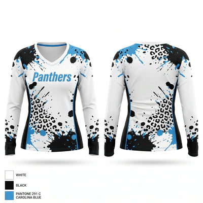 Panthers Women's Long Sleeve V-neck Shirt - 1