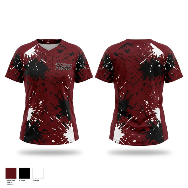 Two Button Softball Jersey, Homer Heat, Softball, Teamtime, Team time, sublimation, custom sports apparel, team uniforms, spirit wear, spiritwear, sports uniforms, custom shirts, team store, custom team store, fundraiser sports, apparel fundraiser
