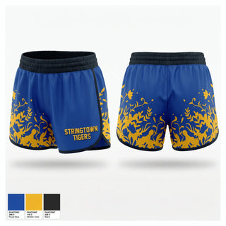 Womens Shorts, Stringtown Tigers, Women's Basketball, Teamtime, Team time, sublimation, custom sports apparel, team uniforms, spirit wear, spiritwear, sports uniforms, custom shirts, team store, custom team store, fundraiser sports, apparel fundraiser