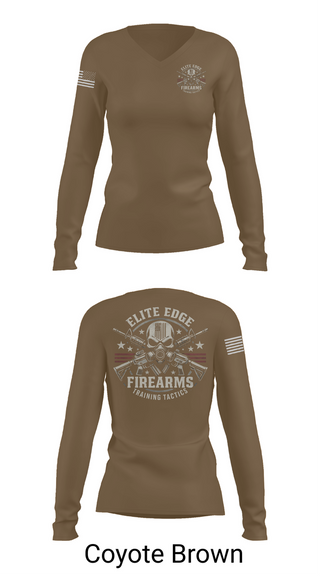 Womens Long Sleeve Vneck Shirt, Elite edge firearms, , Teamtime, Team time, sublimation, custom sports apparel, team uniforms, spirit wear, spiritwear, sports uniforms, custom shirts, team store, custom team store, fundraiser sports, apparel fundraiser