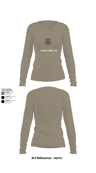 Womens Long Sleeve Vneck Shirt, 4-10 CAV 3 ABCT 4 ID, , Teamtime, Team time, sublimation, custom sports apparel, team uniforms, spirit wear, spiritwear, sports uniforms, custom shirts, team store, custom team store, fundraiser sports, apparel fundraiser
