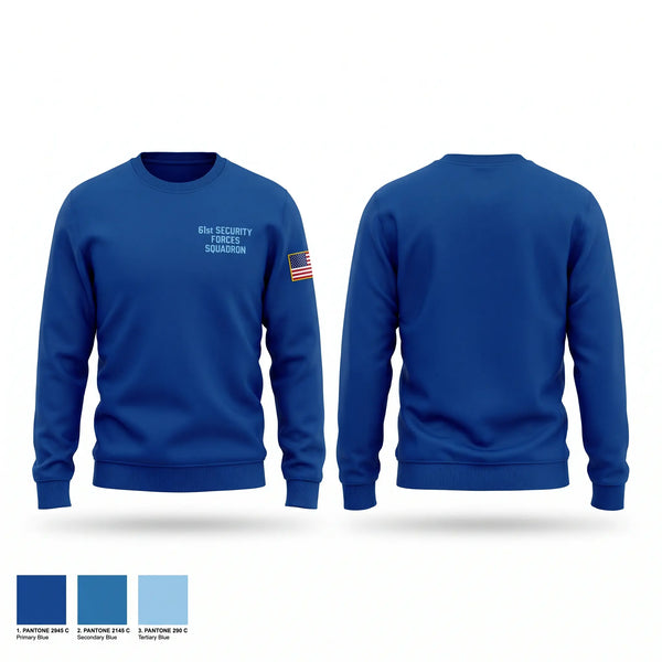 Crew Neck Sweatshirt, 61st security forces squadron, Air Force, Teamtime, Team time, sublimation, custom sports apparel, team uniforms, spirit wear, spiritwear, sports uniforms, custom shirts, team store, custom team store, fundraiser sports, apparel fundraiser