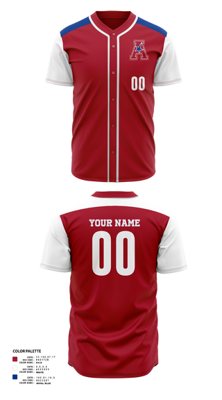 Full Button Baseball Jersey, All American, Baseball, Teamtime, Team time, sublimation, custom sports apparel, team uniforms, spirit wear, spiritwear, sports uniforms, custom shirts, team store, custom team store, fundraiser sports, apparel fundraiser