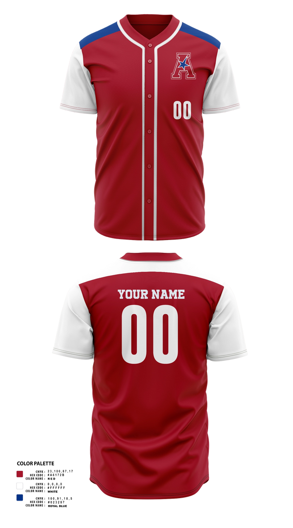 Full Button Baseball Jersey, All American, Baseball, Teamtime, Team time, sublimation, custom sports apparel, team uniforms, spirit wear, spiritwear, sports uniforms, custom shirts, team store, custom team store, fundraiser sports, apparel fundraiser