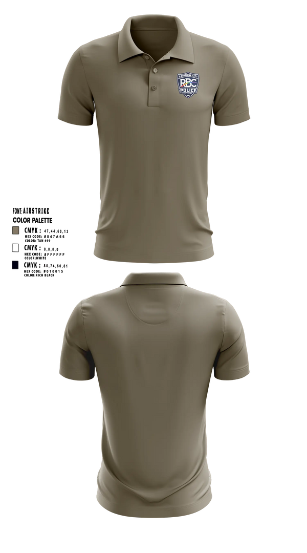Short Sleeve Performance Polo, Rainbow City Police Department, Police, Teamtime, Team time, sublimation, custom sports apparel, team uniforms, spirit wear, spiritwear, sports uniforms, custom shirts, team store, custom team store, fundraiser sports, apparel fundraiser