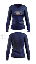 Saddle Brook Falcons Lacrosse 64067977 Women's Long Sleeve V-neck Shirt - 2